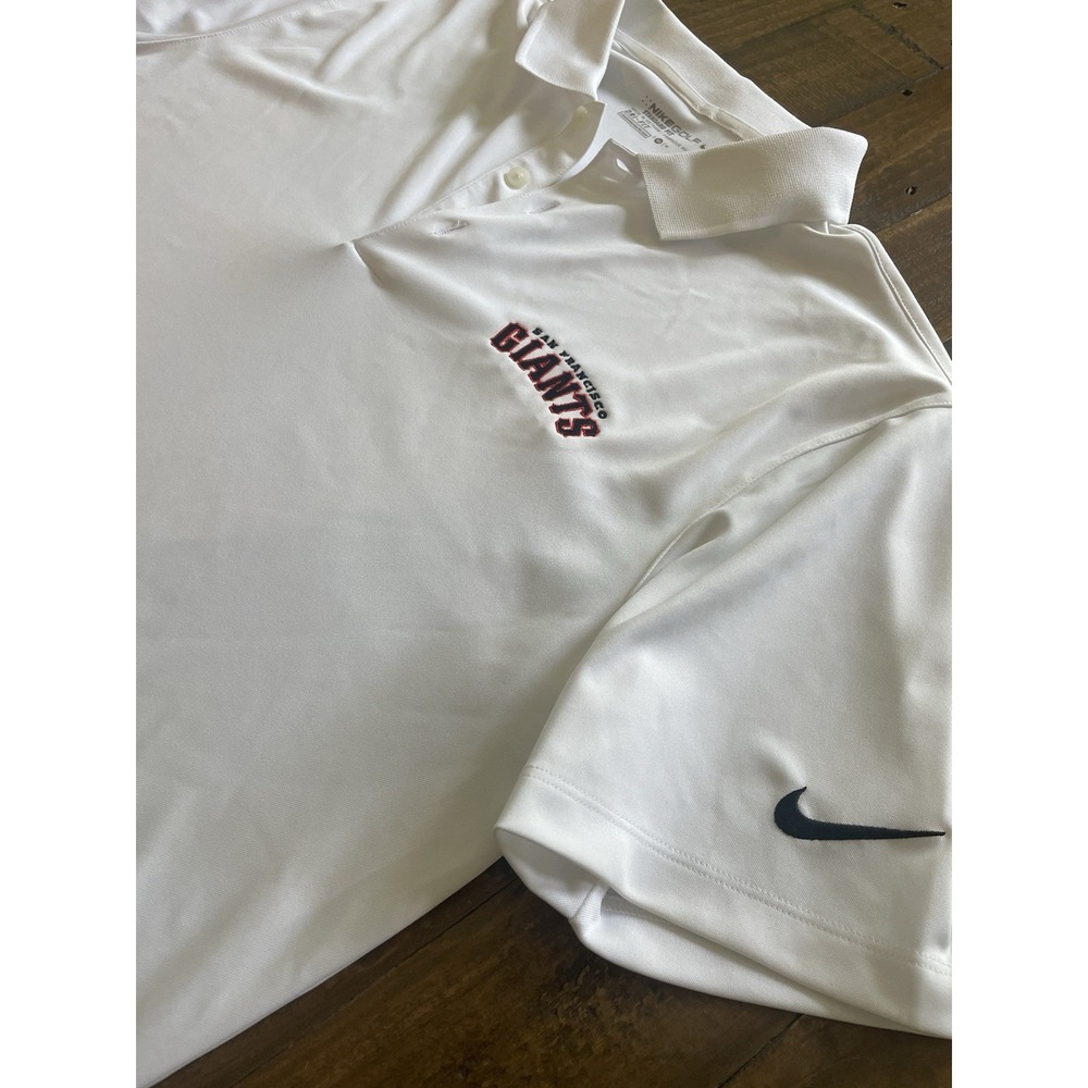 Men's San Francisco Giants Nike Golf White Golf Polo Sz Medium Dri Fit White